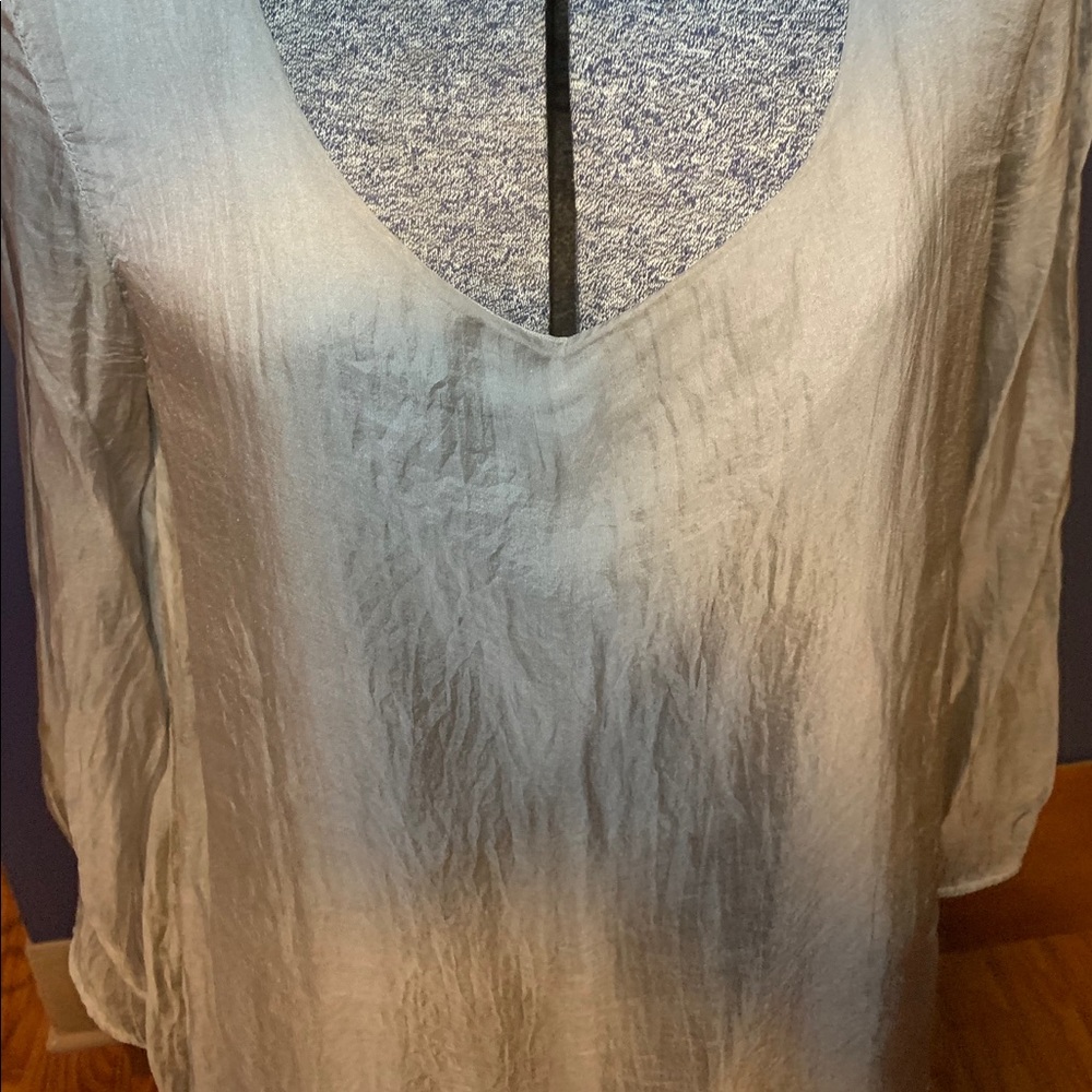 Long sleeve silk blouse